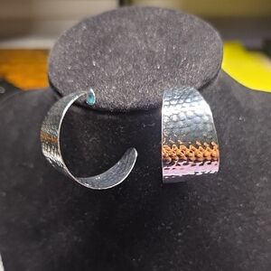 BUNDLE ANY 2, PAY ONE PRICE. Silver Hammered Hoop Earrings
